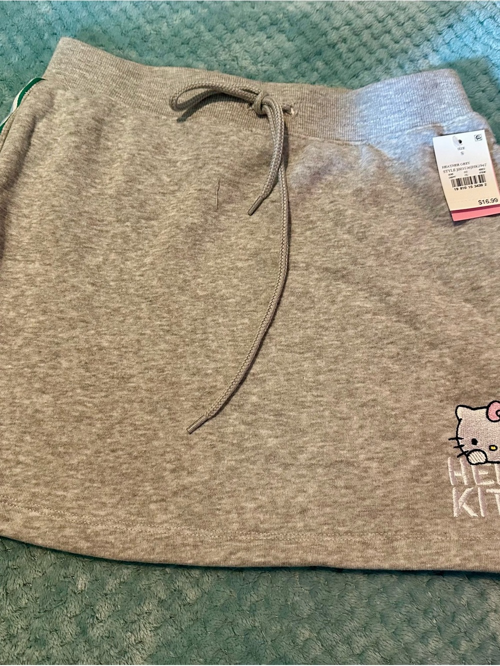 Hello Kitty Gray Drawstring Skirt with Embroidered Character